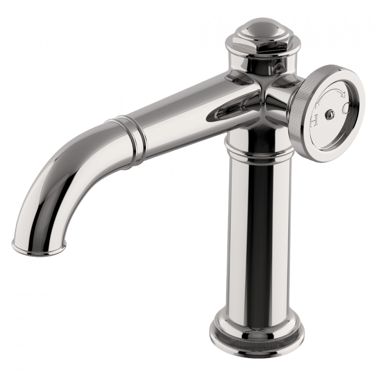 On Tap One Hole High Profile Bar Faucet with Metal Wheel Handle