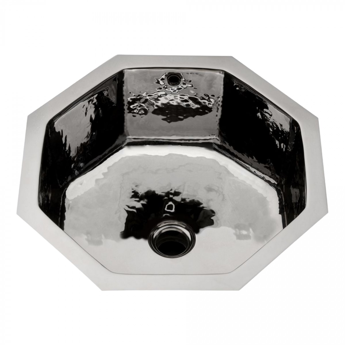 Normandy Drop In or Undermount Octagonal Hammered Copper Lavatory Sink 15 3/4" x 15 3/4" x 8 11/16"