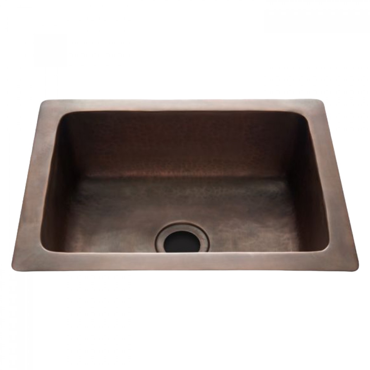 Normandy 14 15/16" x 11 7/16" x 5 11/16" Hammered Copper Bar Sink with Center Drain