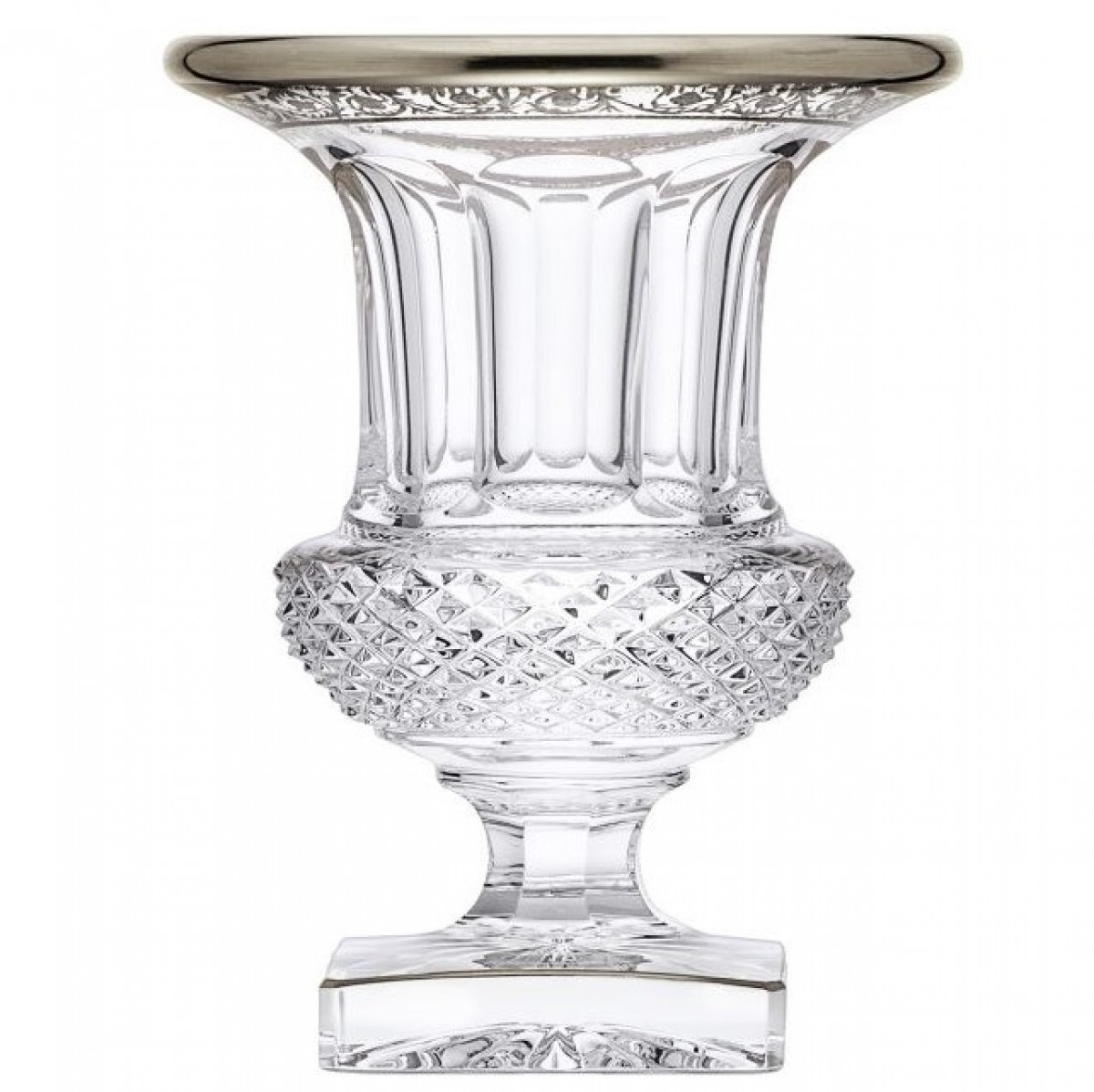 Versailles Vase Platinum Engraving - Clear