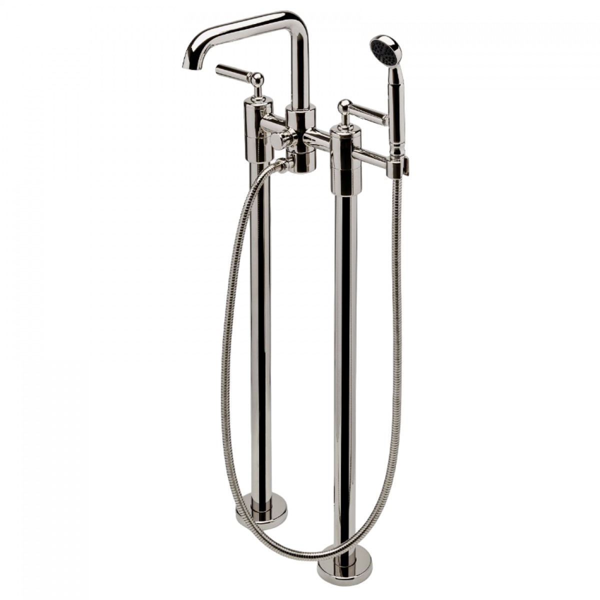Ludlow Floor Mounted Exposed Tub Filler with Handshower and Lever Handles