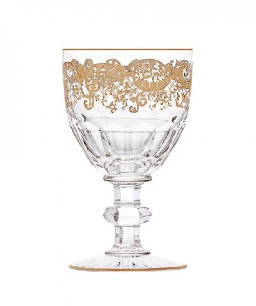 Trianon Wine Glass Gold Engraving #3 - Clear