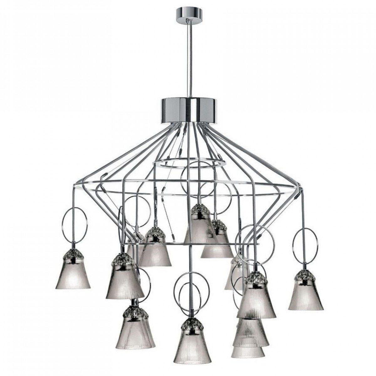 Apollo 15-Light Chandelier - Flannel-Grey