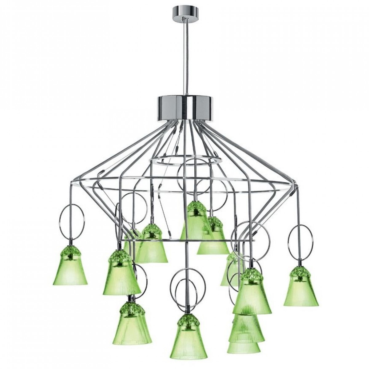 Apollo 15-Light Chandelier - Chartreuse-Green