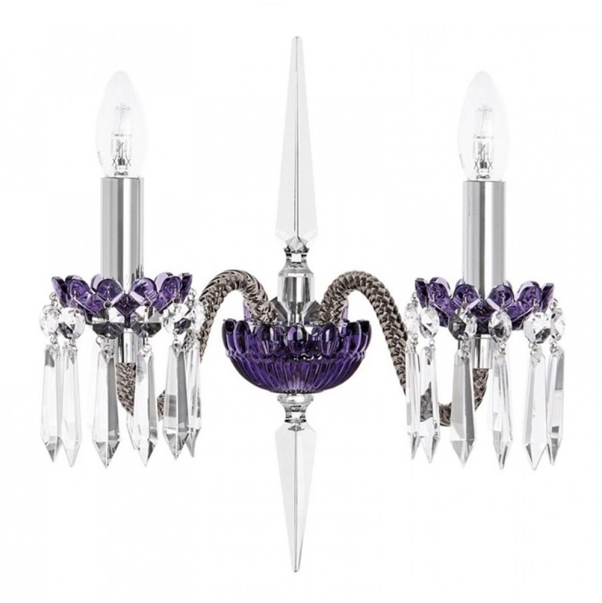 Arlequin 2-Light Sconce - Flannel-Grey and Purple