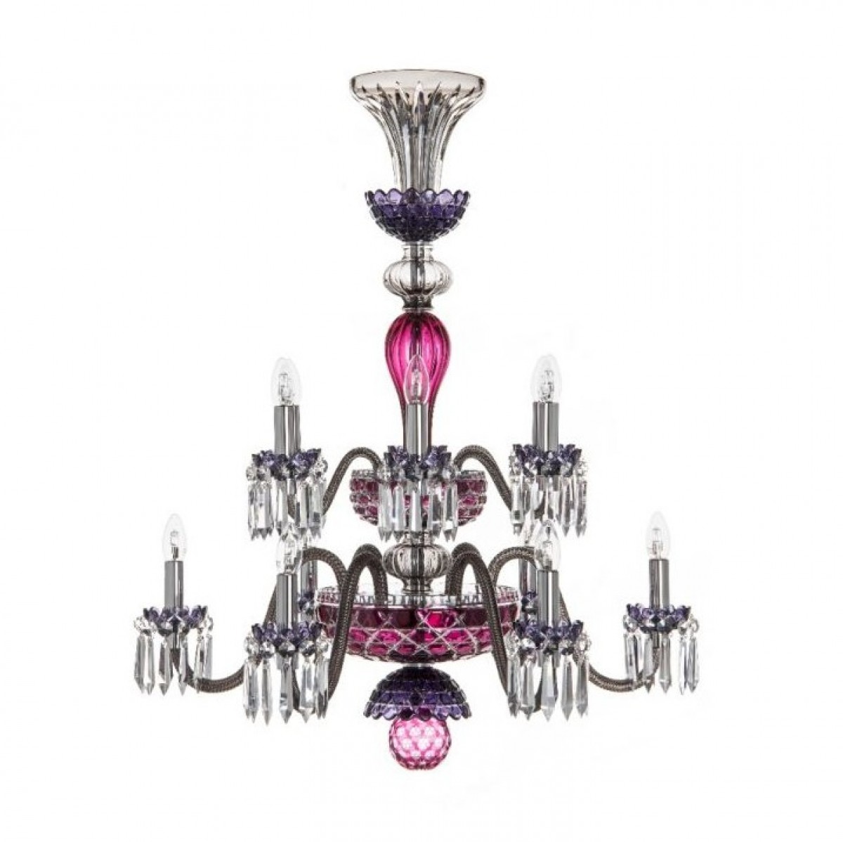 Arlequin 12-Light Chandelier - Amethyst, Purple And Flannel-Grey