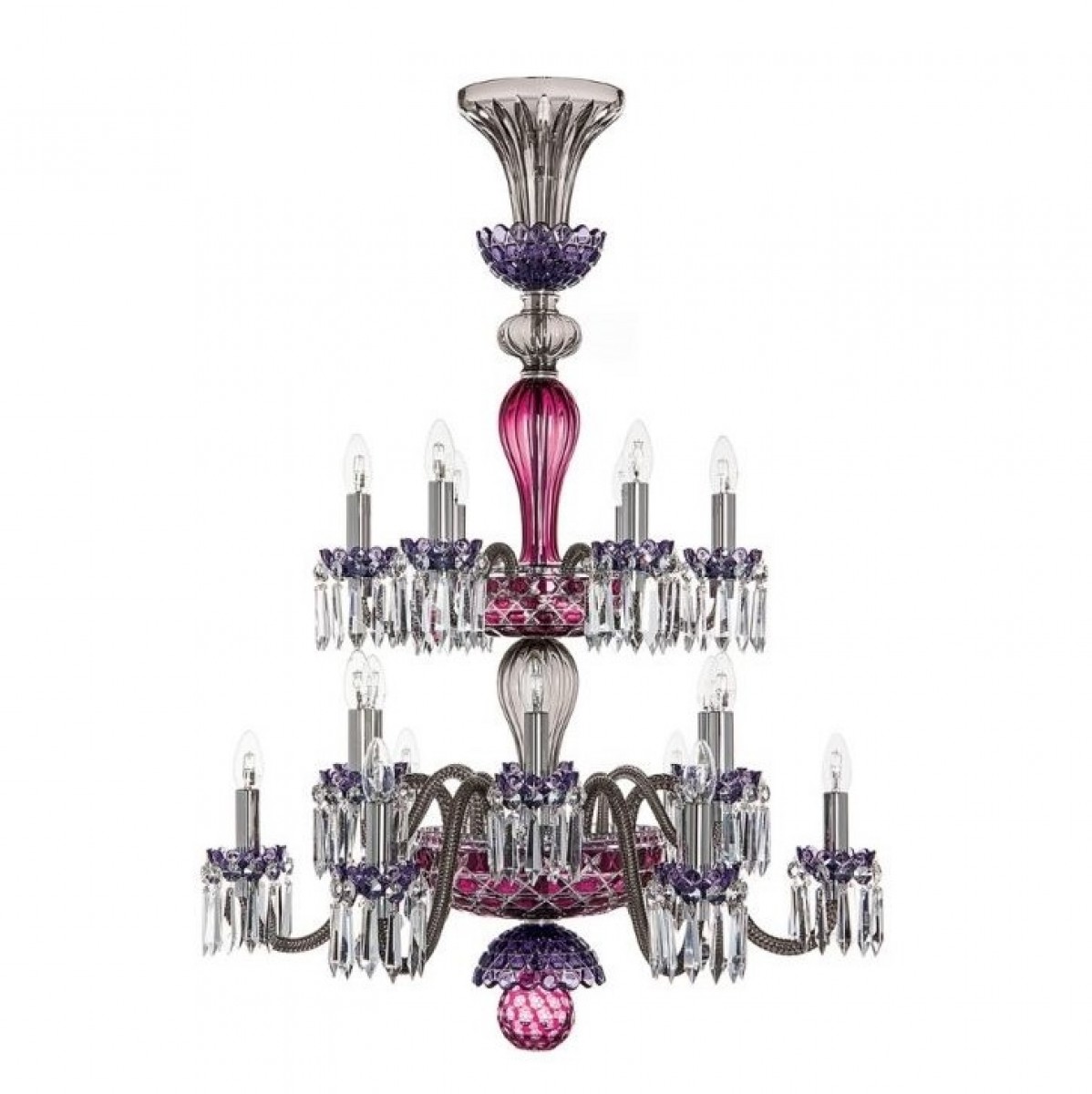 Arlequin 18-Light Chandelier - Amethyst, Purple And Flannel-Grey