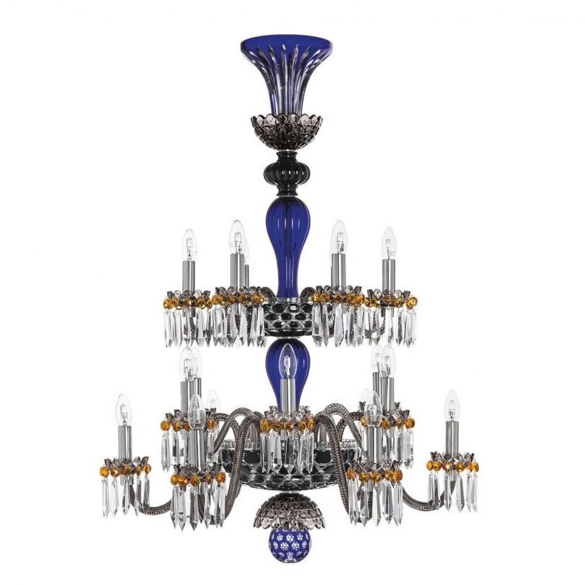 Arlequin 18-Light Chandelier - Dark-Blue, Black And Flannel-Grey