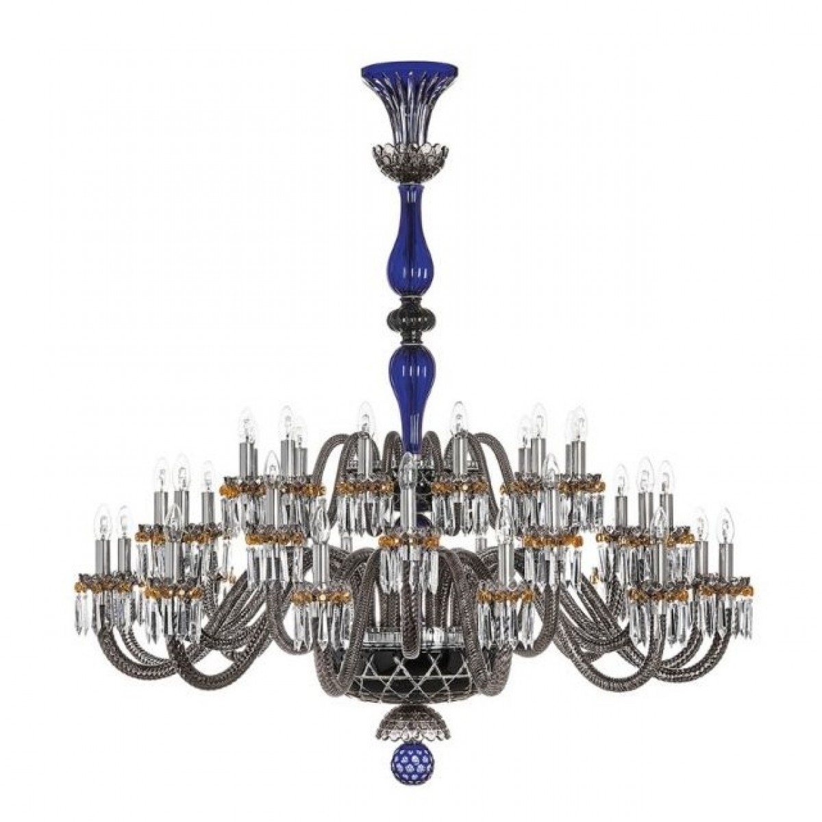 Arlequin 36-Light Chandelier - Dark-Blue, Black And Flannel-Grey