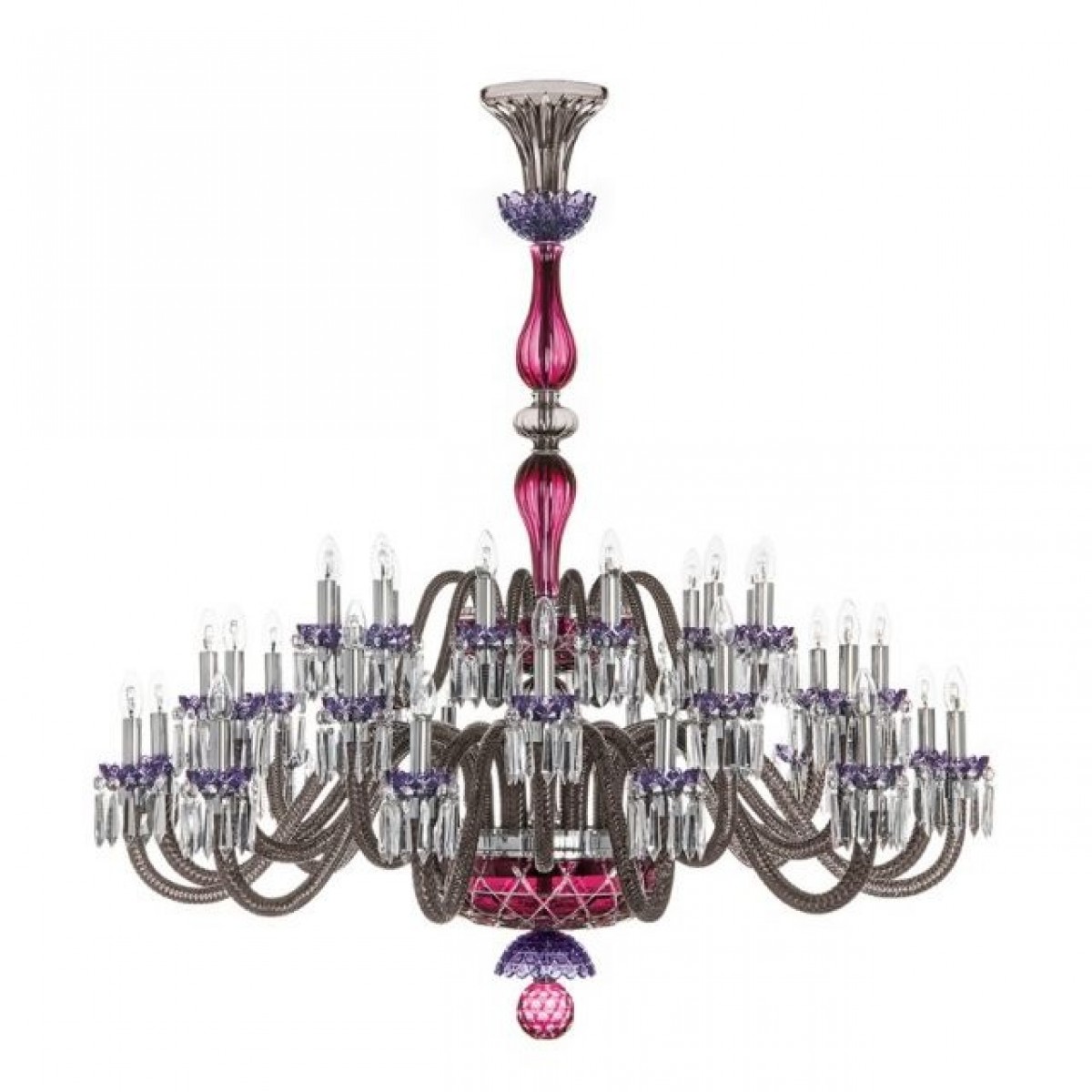 Arlequin 36-Light Chandelier - Amethyst, Purple And Flannel-Grey