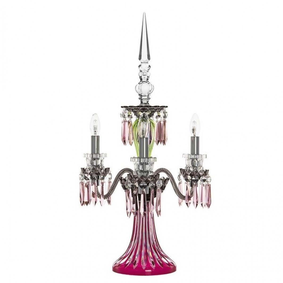 Arlequin 3-Light Candelabra - Amethyst, Chartreuse-Green and Flannel-Grey | Highlight image