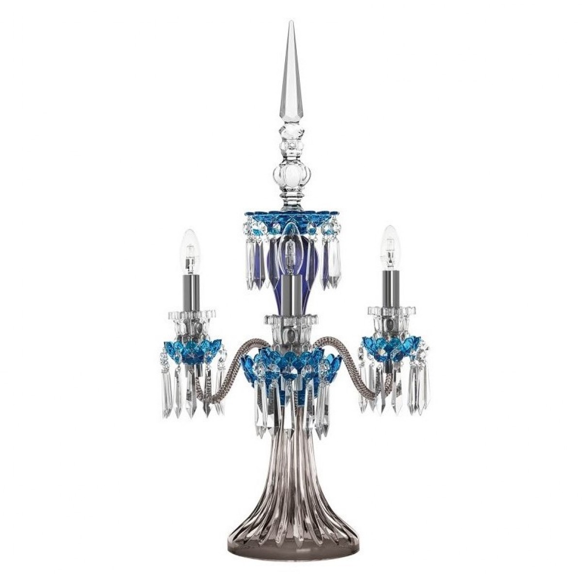 Arlequin 3-Light Candelabra - Sky-Blue, Dark-Blue And Flannel-Grey