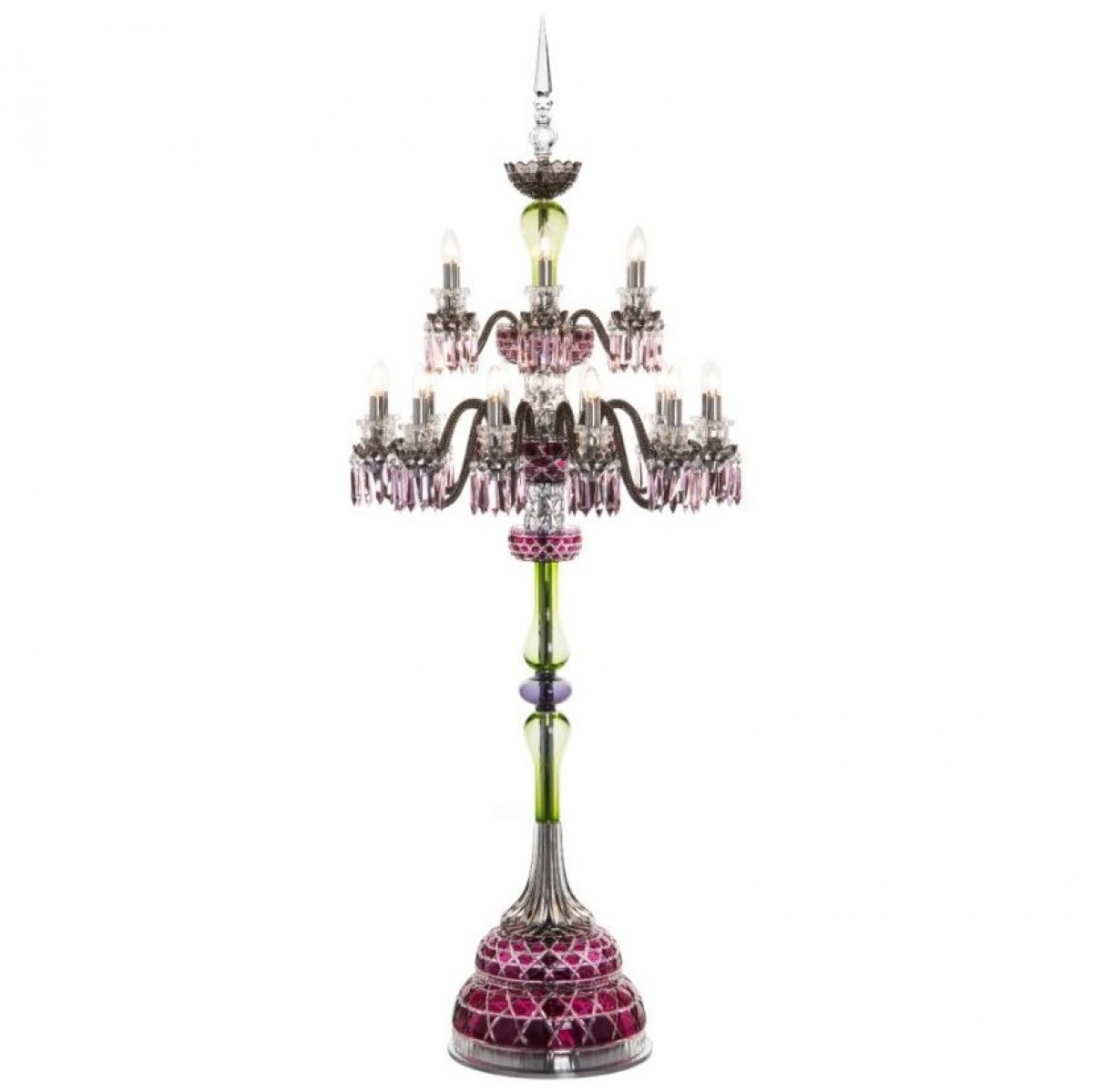 Arlequin 18-Light Candelabra - Amethyst, Chartreuse-Green and Flannel-Grey