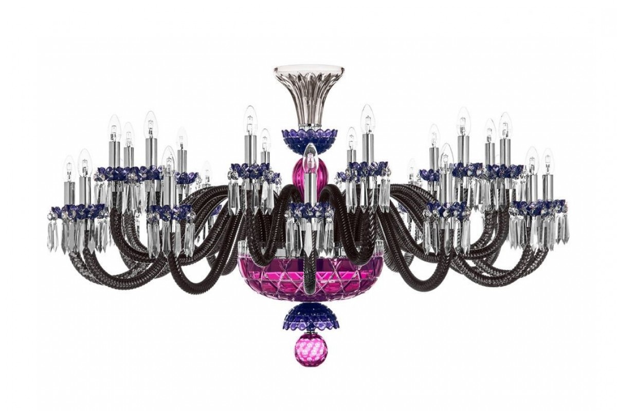 Arlequin 24-Light Horizontal Chandelier - Amethyst, Purple And Flannel-Grey