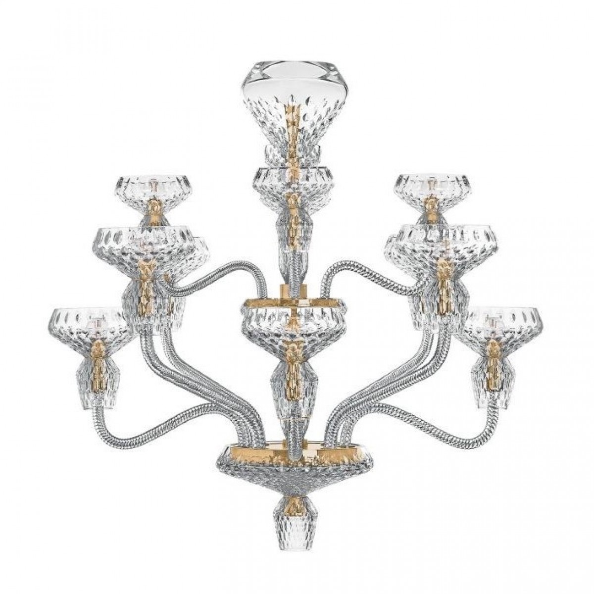 Folia 12-Light Chandelier - Clear Crystal and Golden