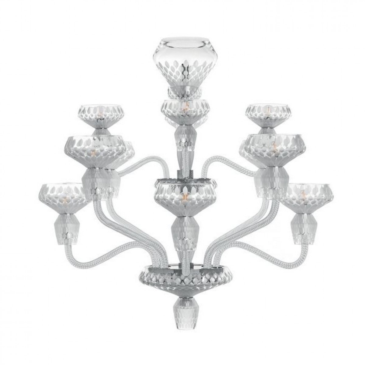 Folia 12-Light Chandelier - Satin-finished Clear Crystal and Chrome-Plated | Highlight image