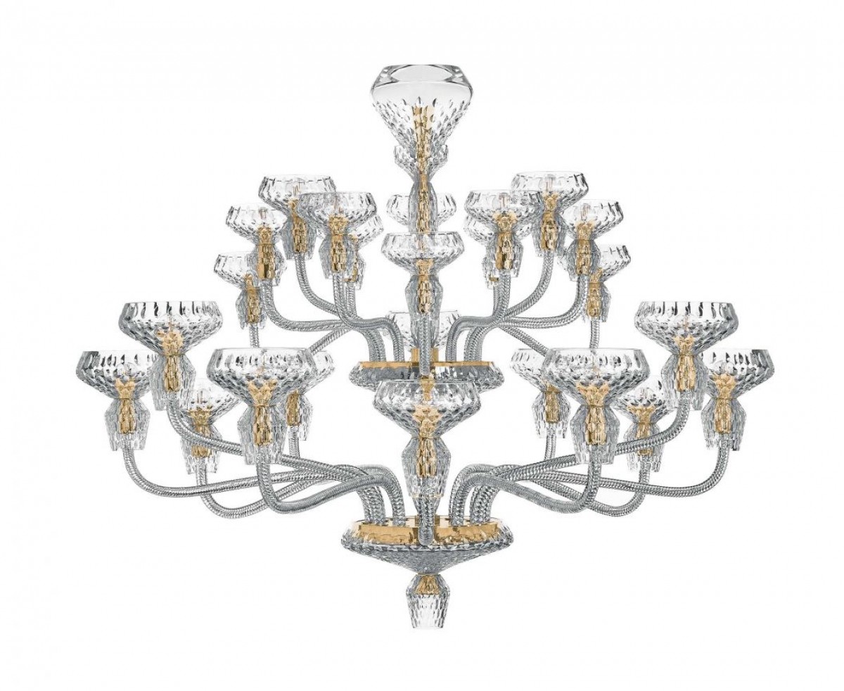 Folia 24-Light Chandelier - Clear Crystal and Golden