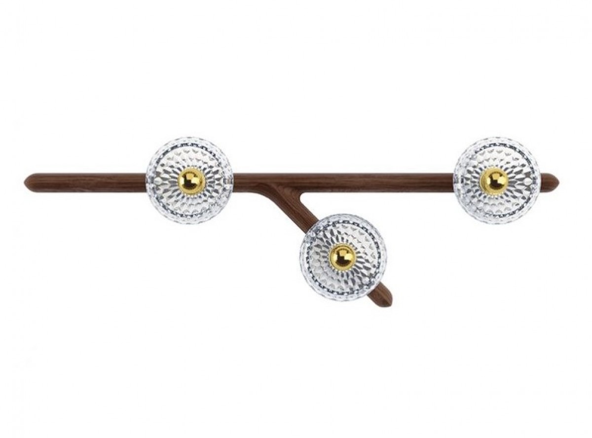 Folia 3-Light Dark Wood Sconce Right Unit - Clear Crystal | Highlight image