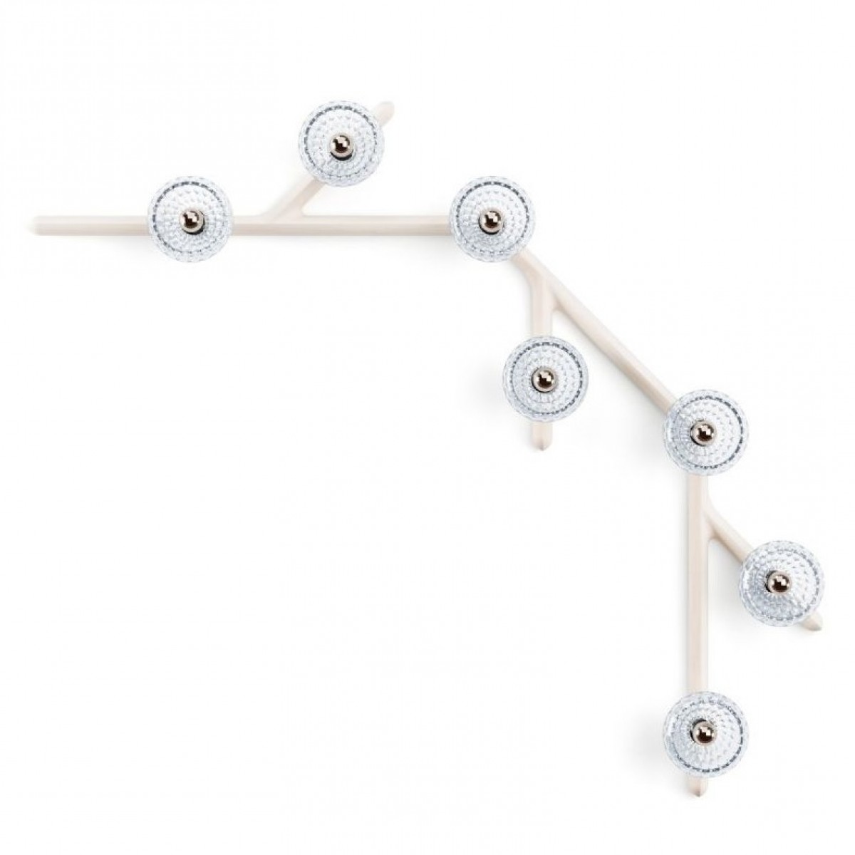 Folia 7-Light White Wood Sconce 45° Unit - Clear Crystal | Highlight image
