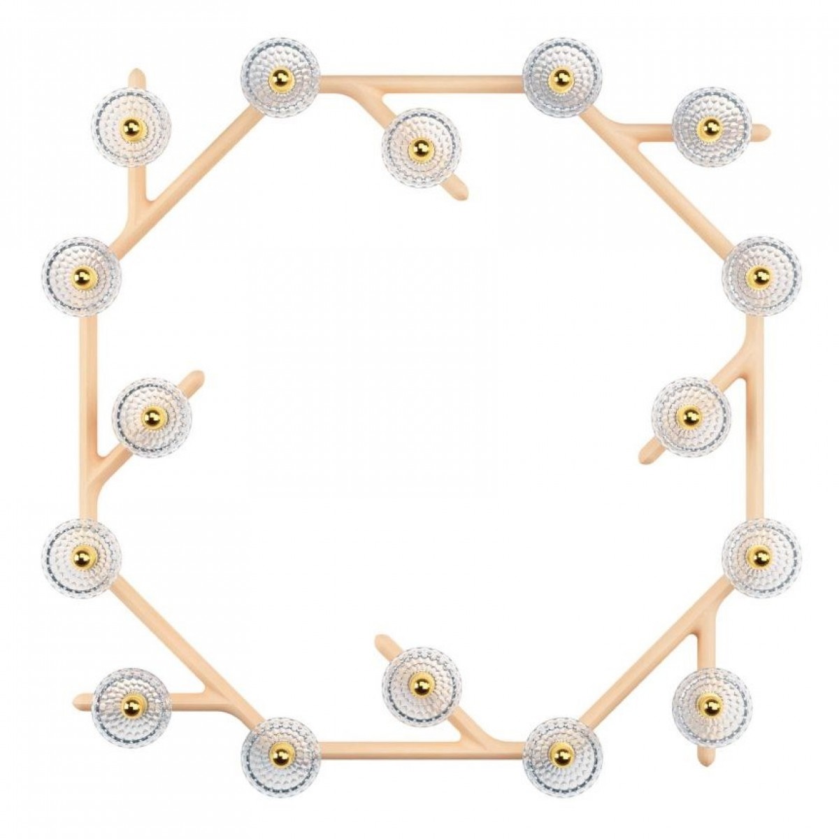 Folia 16-Light Light Wood Sconce Circular Unit - Clear Crystal