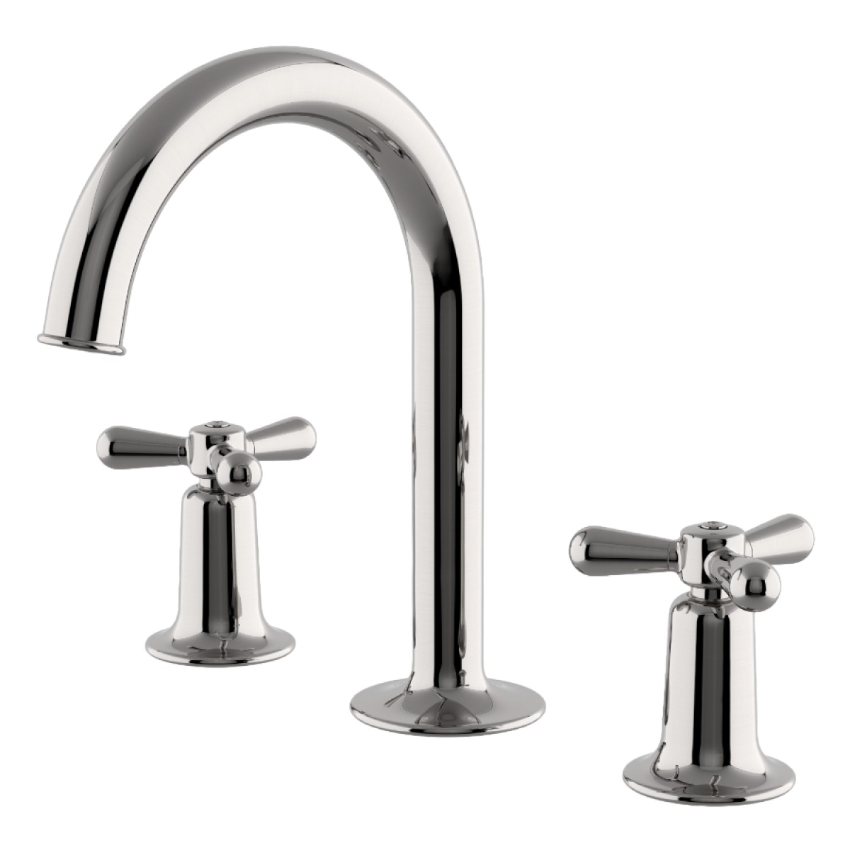 Riverun Gooseneck Lavatory Faucet with Tri-Spoke Handles