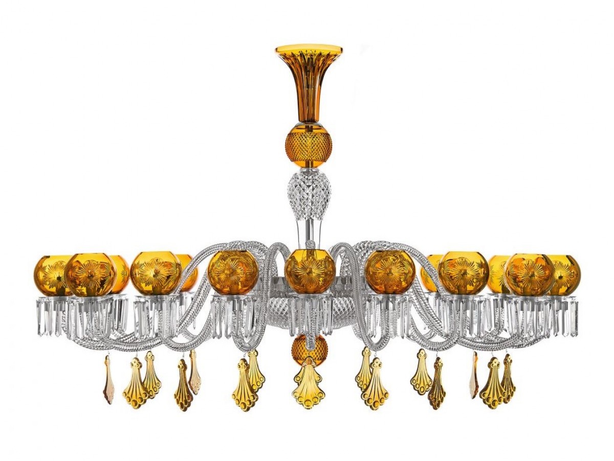 Maharadja 16-Light Oval Chandelier - Chrome and Amber