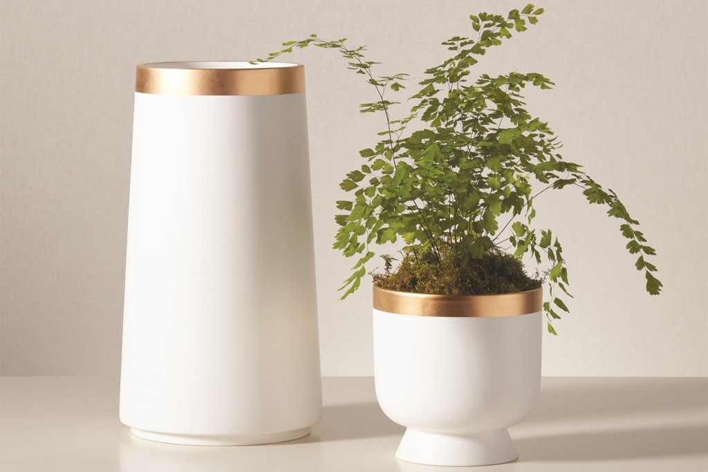 Modern Gold Banded Vase - Small | Highlight image 1