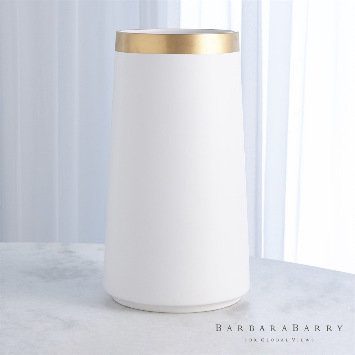 Modern Gold Banded Vase - Large