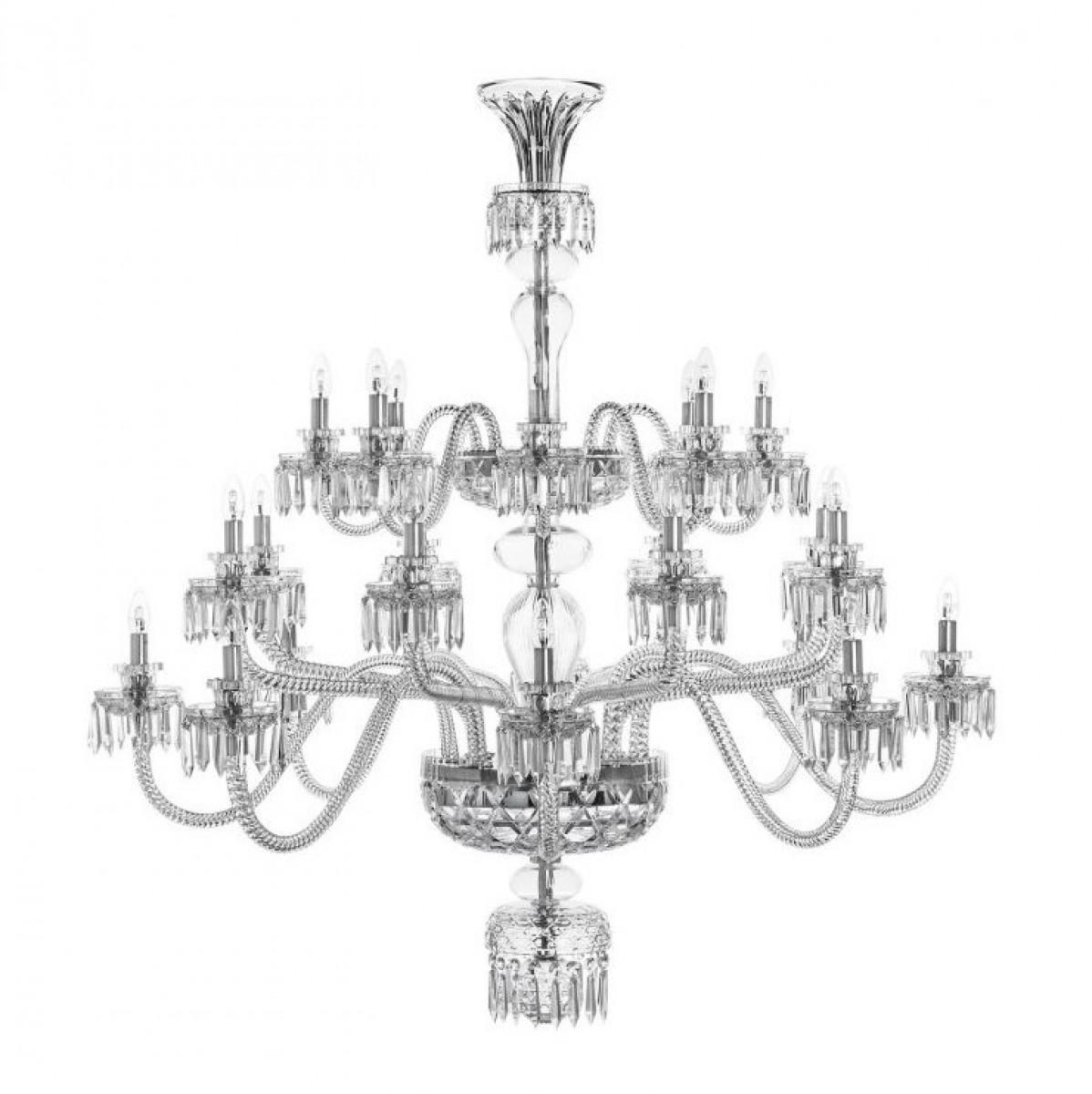 Royal 24-Light Short Chandelier without Hurricane - Clear