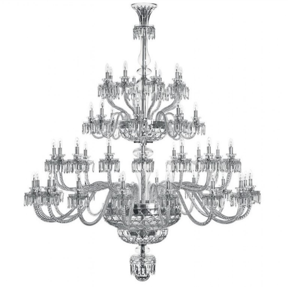 Royal 48-Light Short Chandelier without Hurricane - Clear