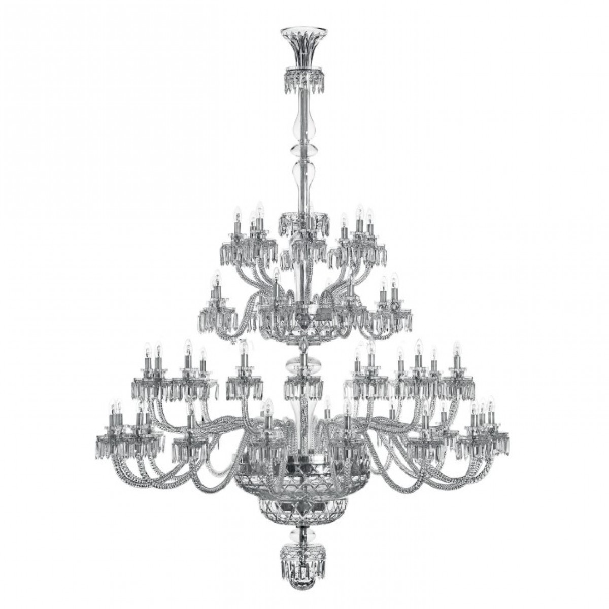 Royal 48-Light Long Chandelier without Hurricanes - Clear