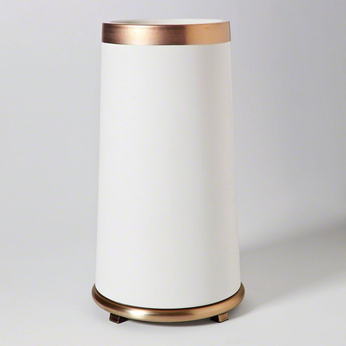 Tall Encircle Vase in White with Gold