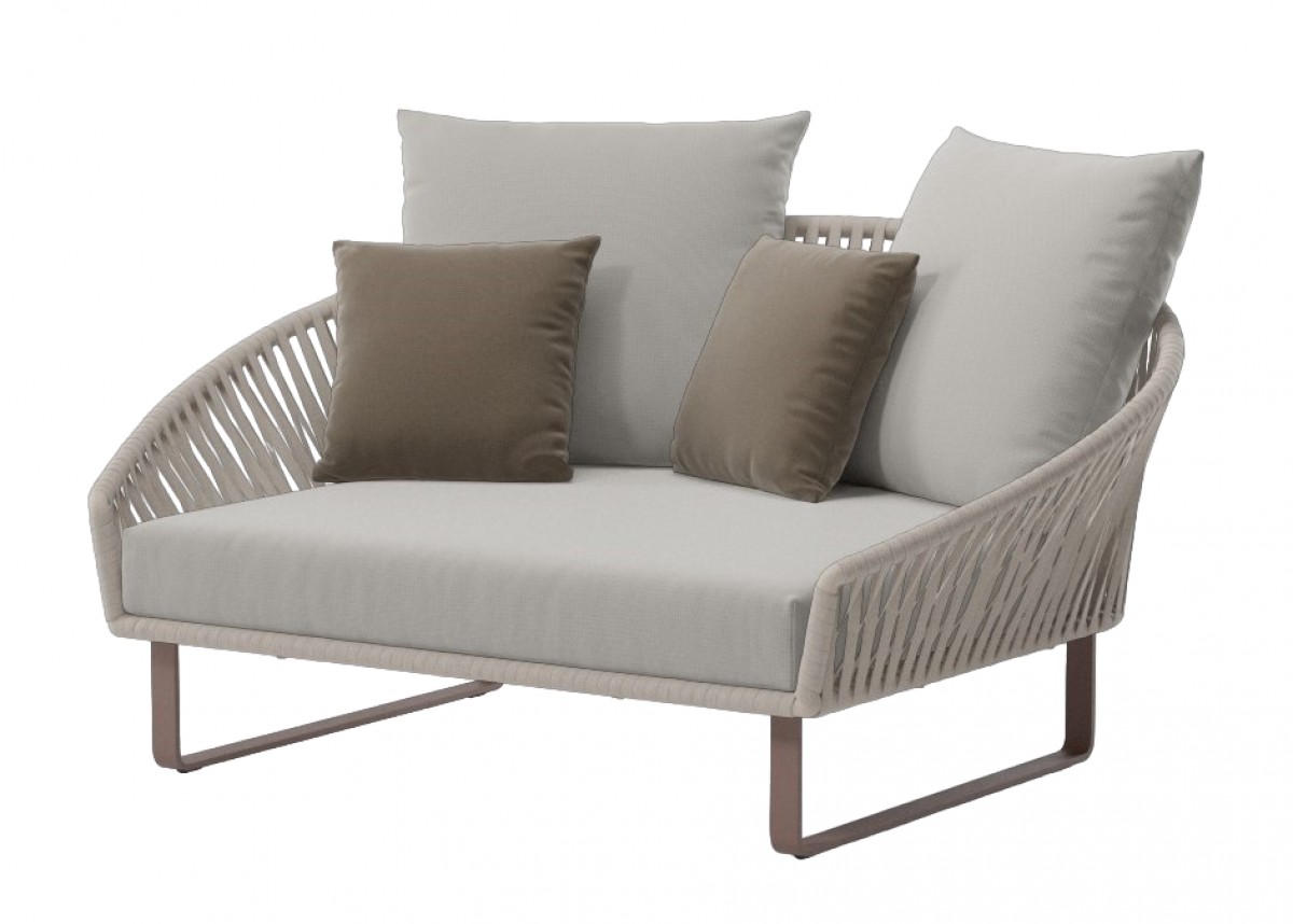 Bitta Daybed Bela Rope Aluminium Legs, with Seat Cushion and Back Cushions