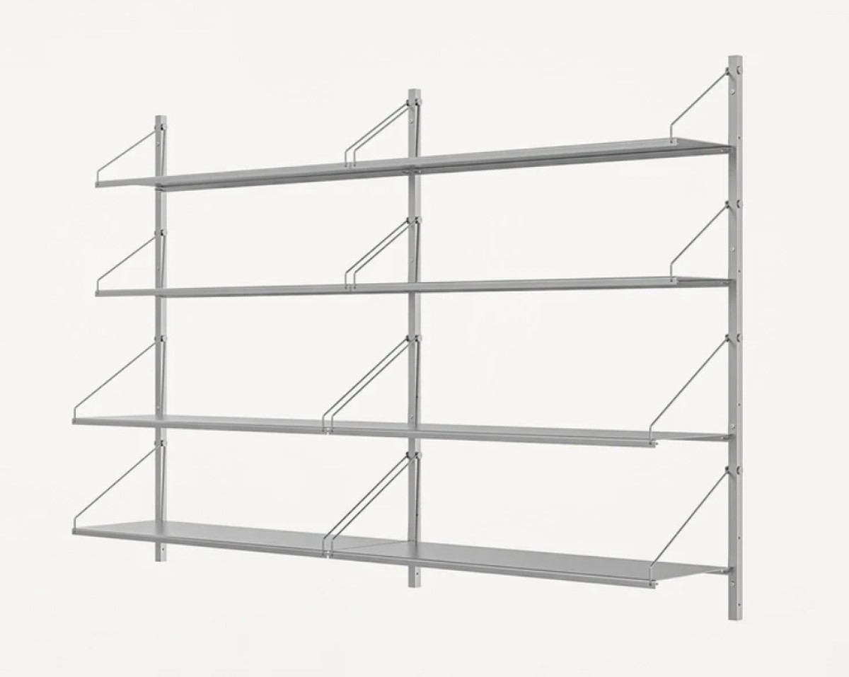 Shelf Library Stainless Steel H1084 - Double Section