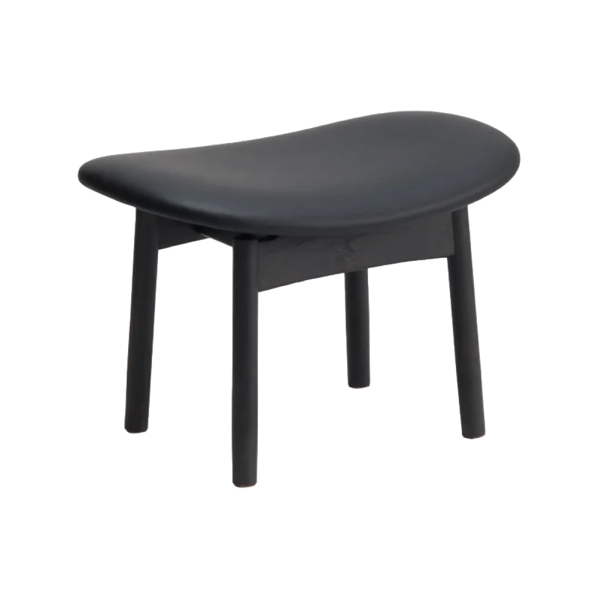 Saga Lounge Stool with Leather Seat