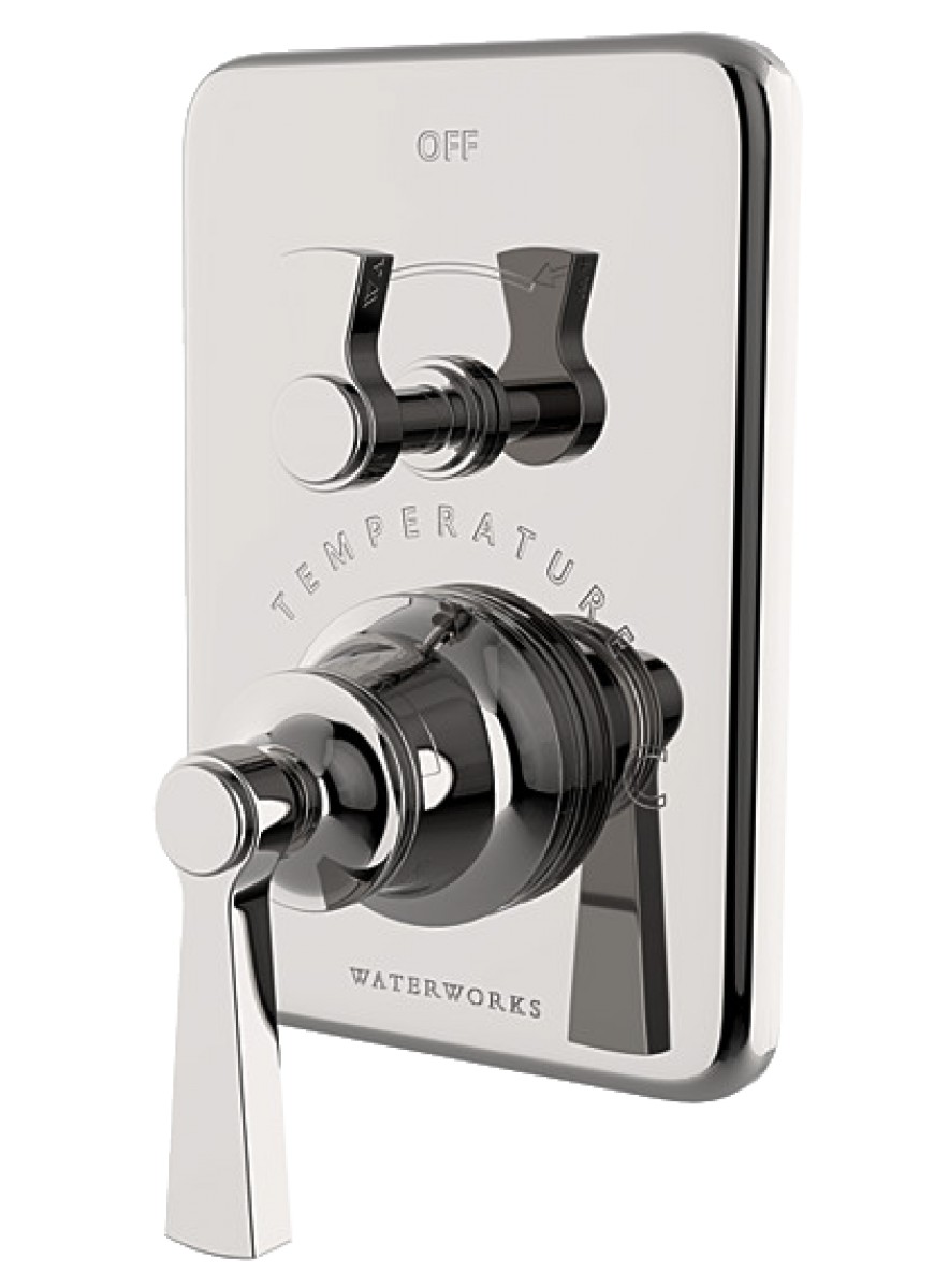 Transit Integrated Thermostatic and Volume Control Trim with Lever Handle | Highlight image