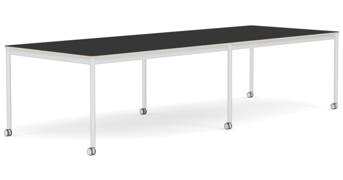 Base Table with Castors / Rectangular (6 Legs)