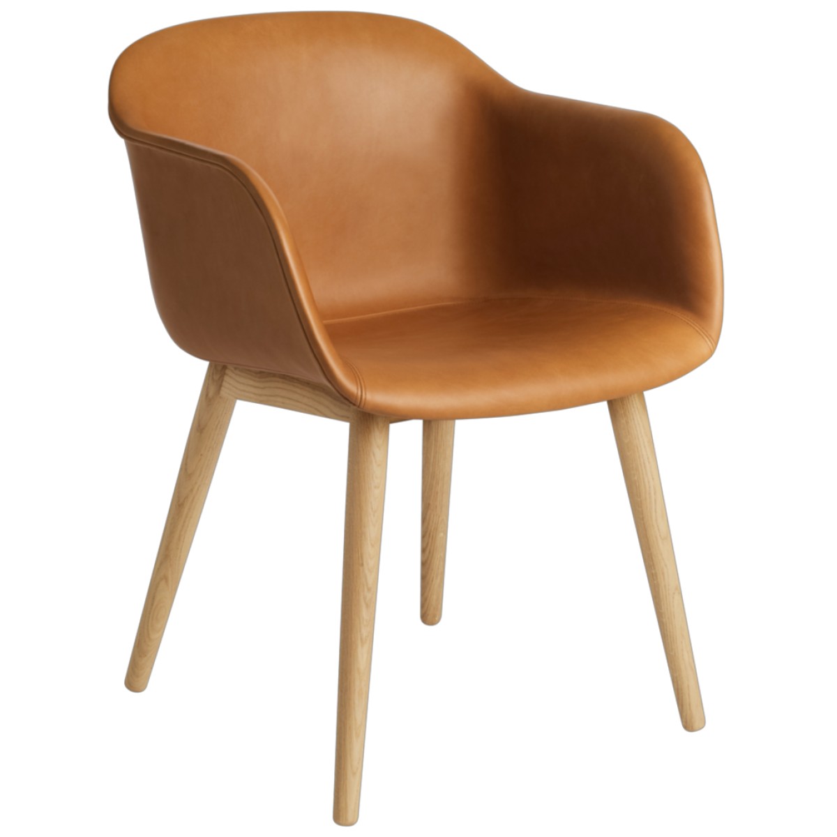 Fiber Armchair / Wood Base (Full Upholstery)
