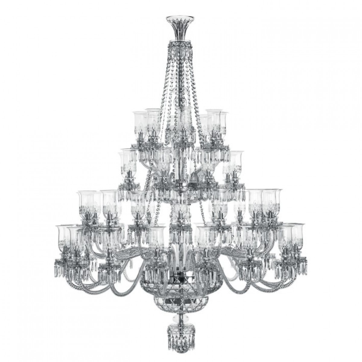 Royal 48-Light Long Chandelier with Apollo Hurricanes - Clear | Highlight image