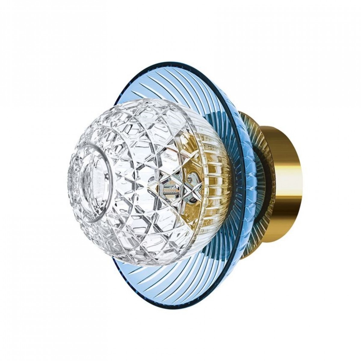 Royal Sky-Blue Cup Small Sconce, IP44 - Golden | Highlight image