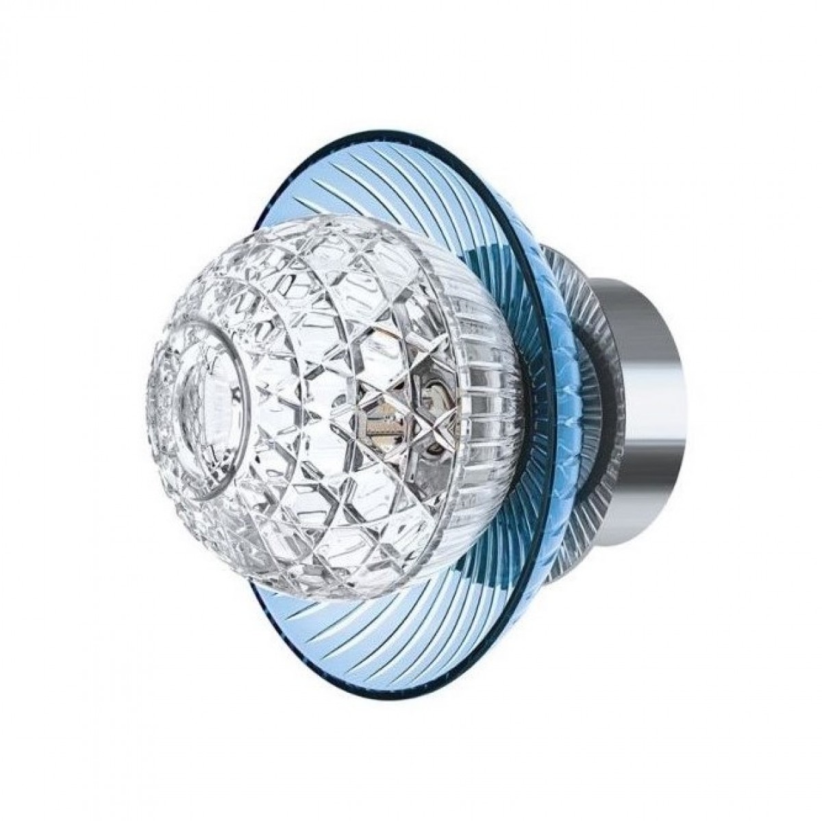 Royal Sky-Blue Cup Small Sconce, IP44 - Polished Stainless Steel | Highlight image