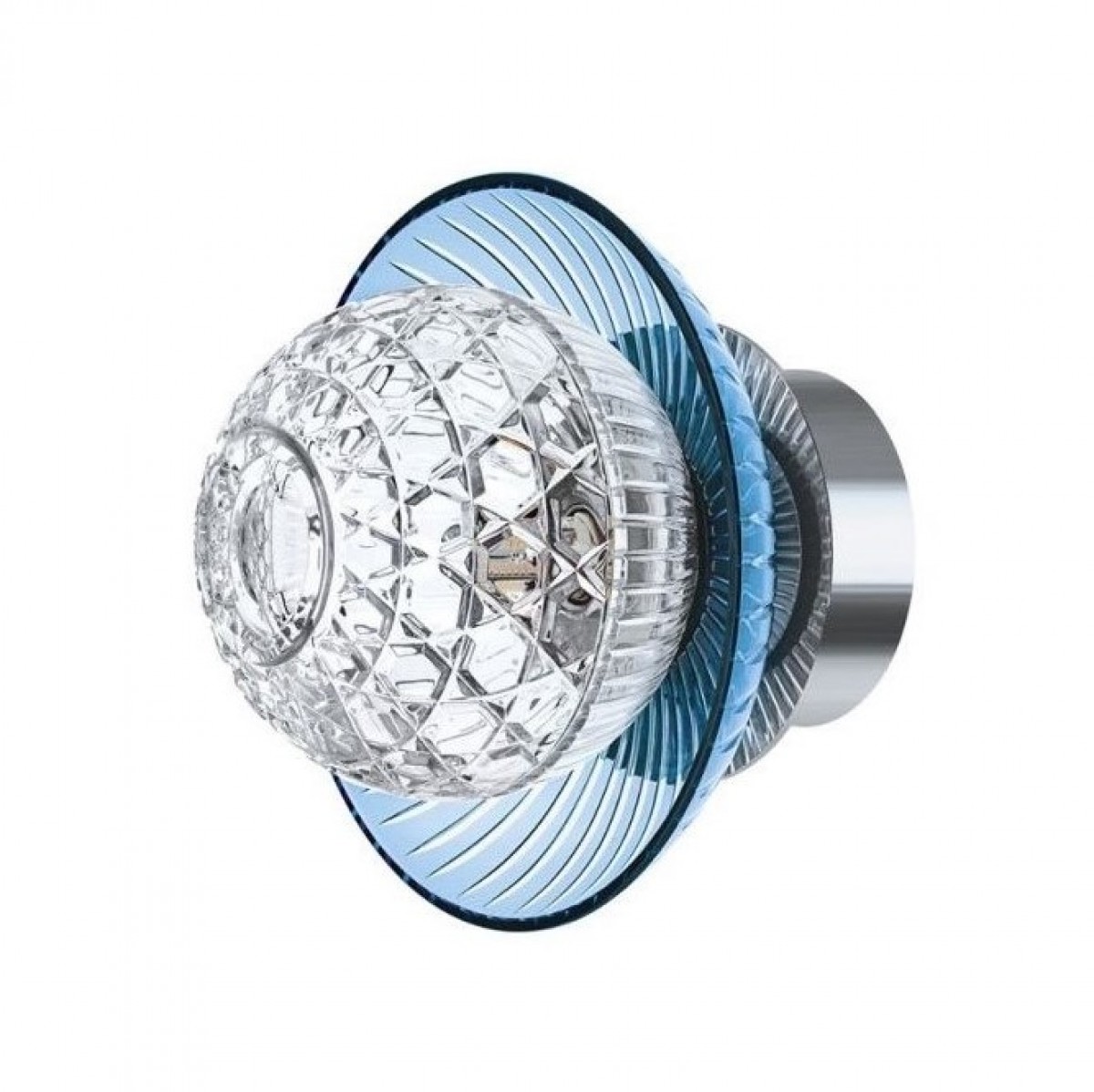 Royal Sky-Blue Cup Small Sconce, IP44 - Polished Stainless Steel