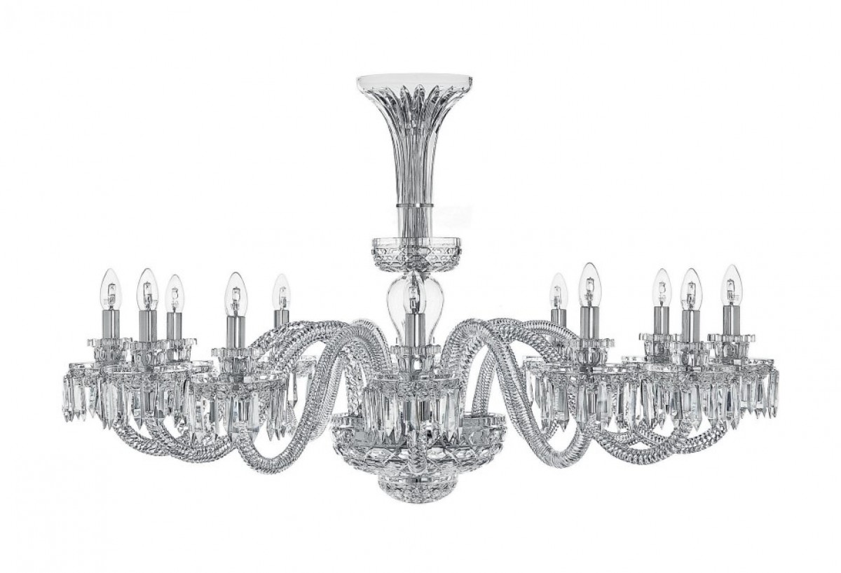 Royal 12-Light Horizontal Chandelier without Hurricane - Clear