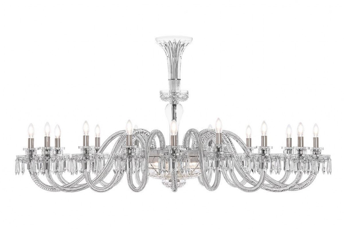 Royal 16-Light Oval Chandelier Large Lighted Bowl - Clear