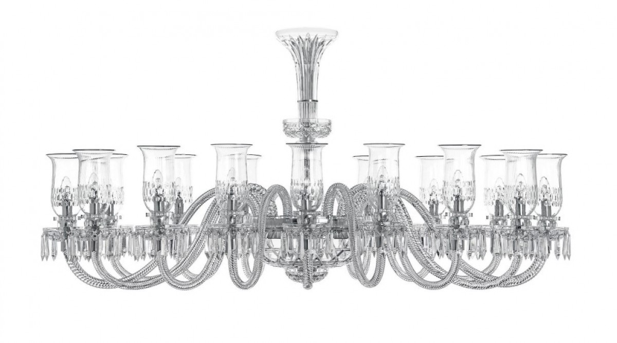 Royal 16-Light Oval Chandelier with Apollo Hurricanes - Clear