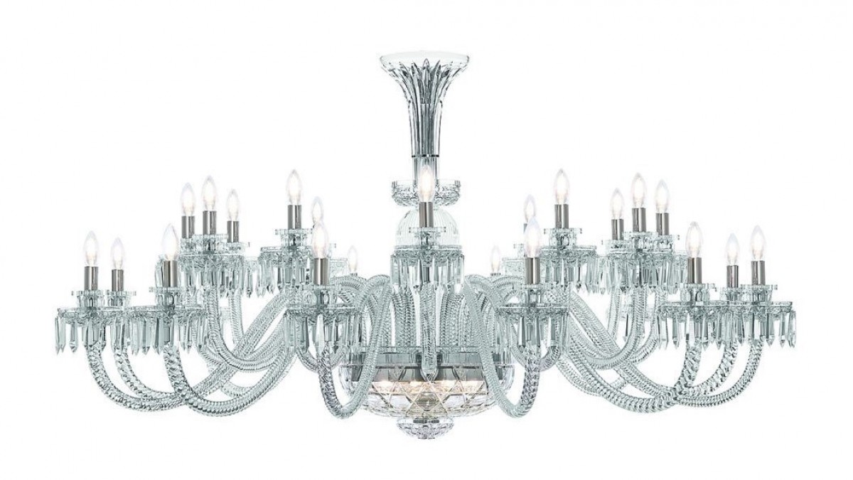 Royal 24-Light Large Lighted Bowl Horizontal Chandelier - Clear | Highlight image