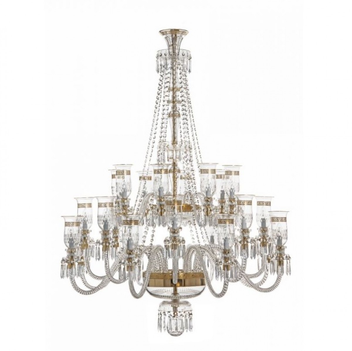 Thistle 24-Light Chandelier Gold Engraving - Clear