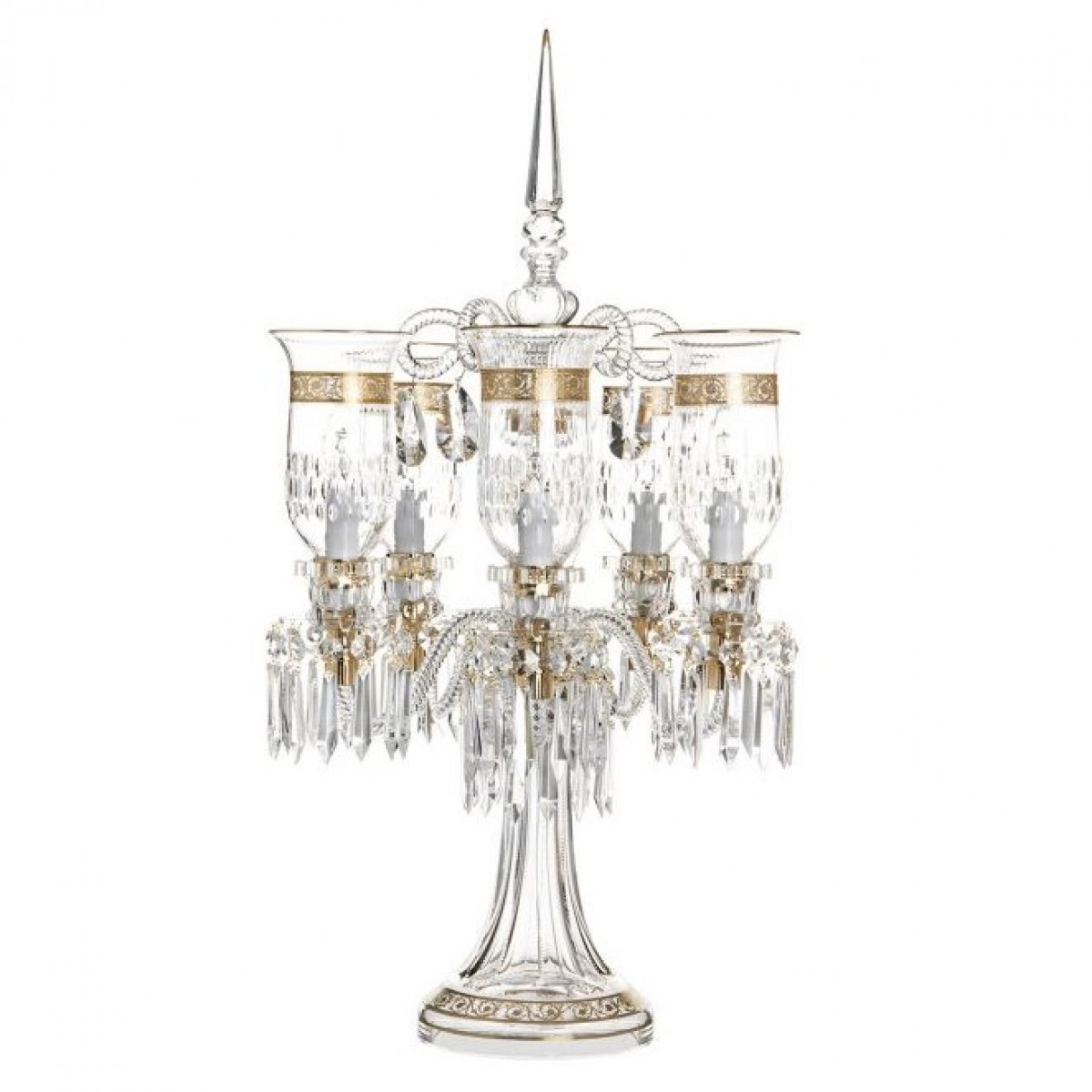 Thistle 5-Light Candelabra Platinum Engraving - Clear