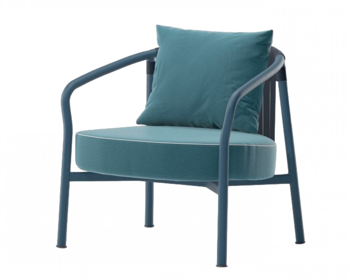 Arc Club Armchair with Seat and Back (No Piping) Cushion