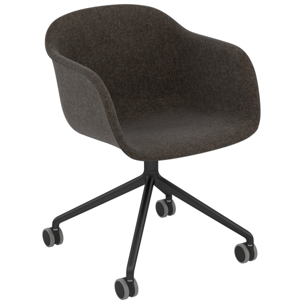 Fiber Armchair / Swivel Base with Castors (Full Upholstery)